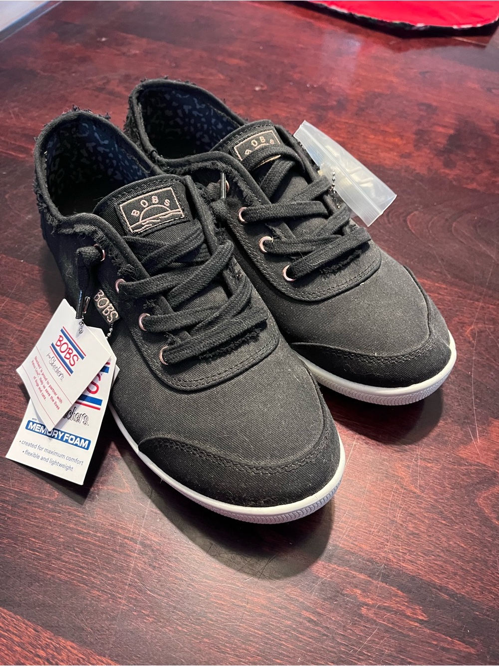 Skechers BOBS Black Low-Top Canvas Sneakers
